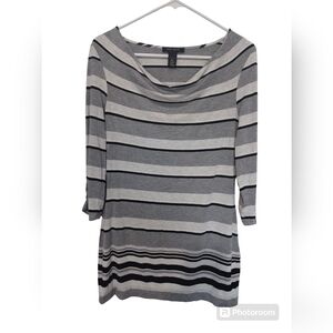 Black House White Market Knit Mini Dress Grey White Black Sz Small